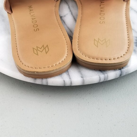 MALVADOS Faux Reptile Rose gold colored Sandals Single Toe Band Size 9/10 - Picture 7 of 14